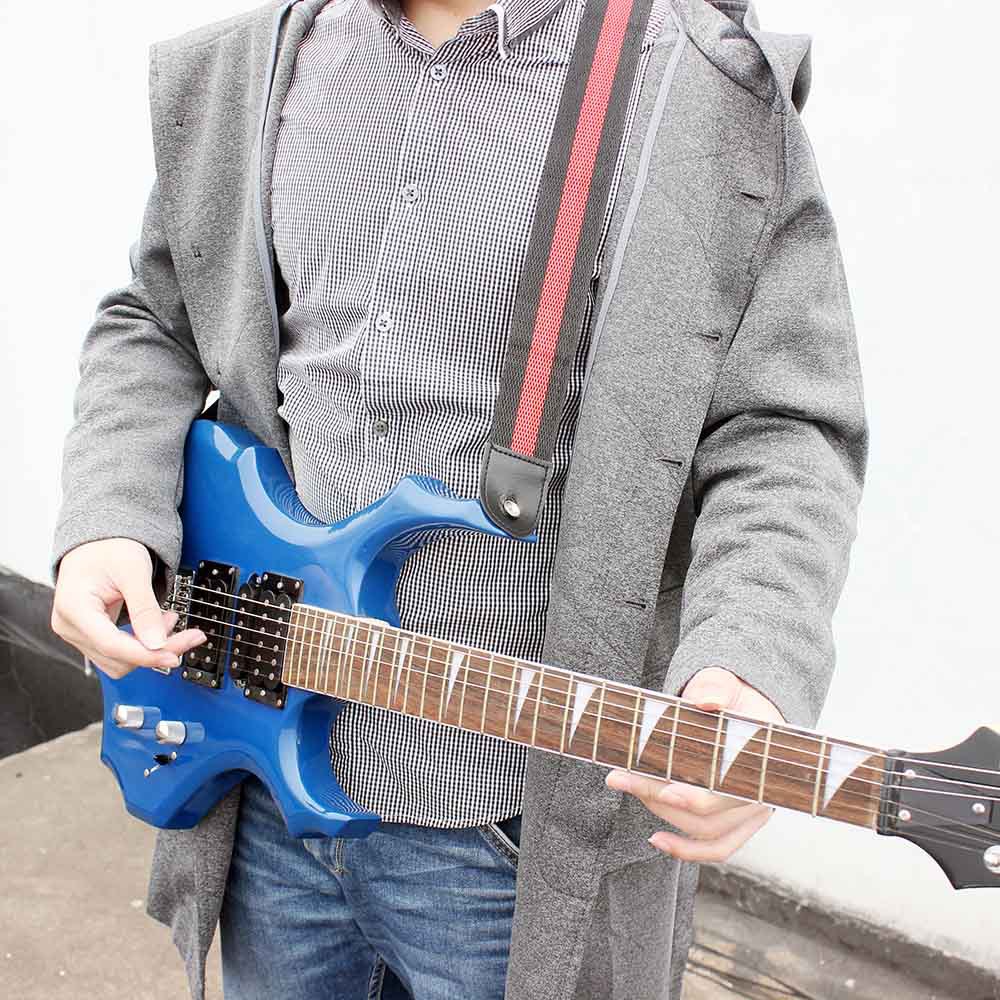 Folk Electric Wooden Guitar Bass Universal Stripe Ukulele Crossbody Strap