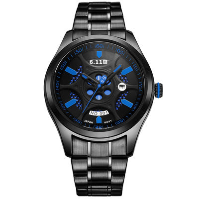 Lightwave Waterproof Energy Saving Environmental Protection Men's Steel Band Watch