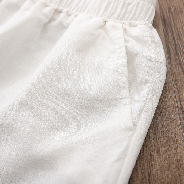Spring And Summer Cotton Linen Women's Literary  Casual Pants