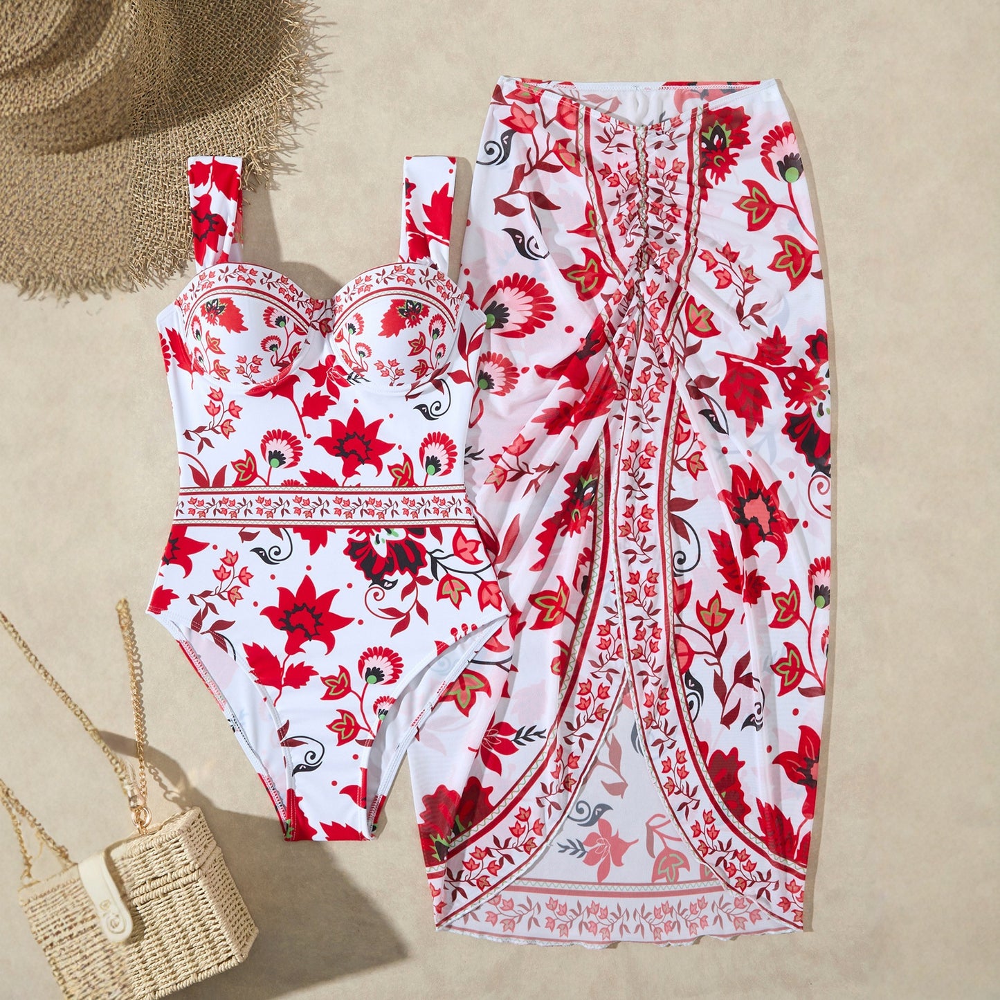 Sexy Printed Strap Bikini For Women