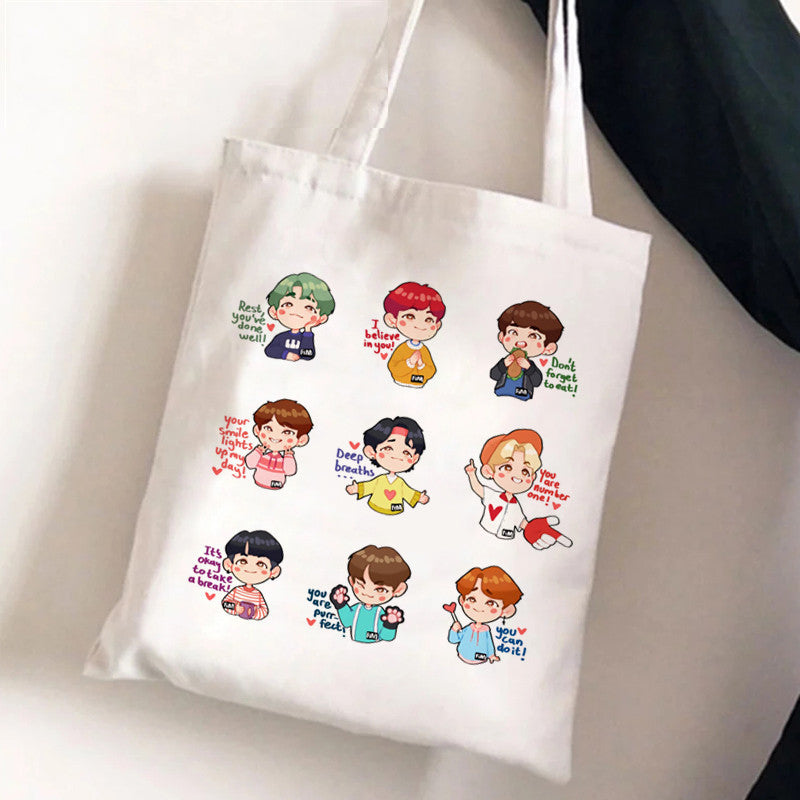 Cute Cartoon Canvas Tutor Lunch Bag