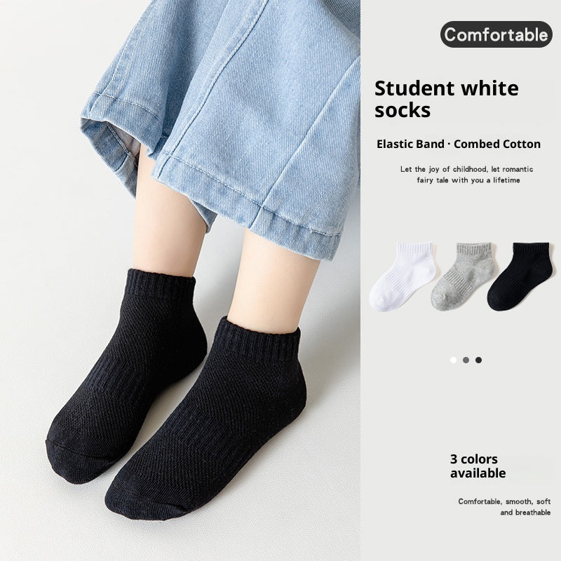 Thin, Breathable Cotton Socks For Kids Crew Socks For Boys And Girls