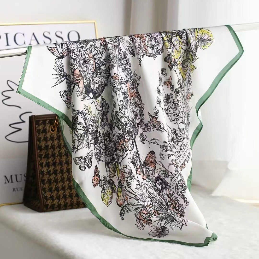 Intellectual Elegant Light Luxury Gift Silk Small Square Towel Silk Scarf