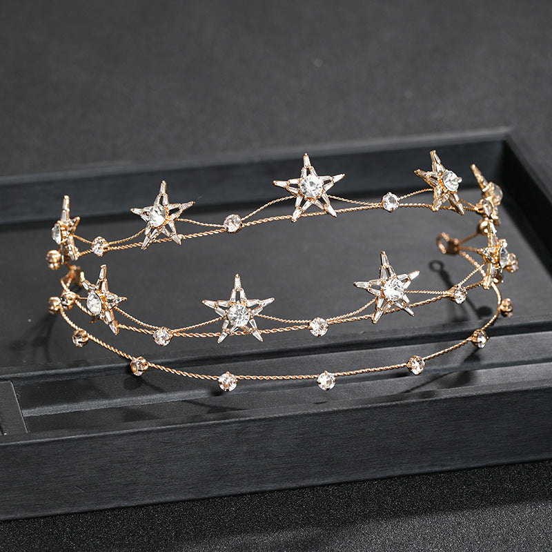 Bridal Headwear Multi-layer Five-pointed Star Hair Band