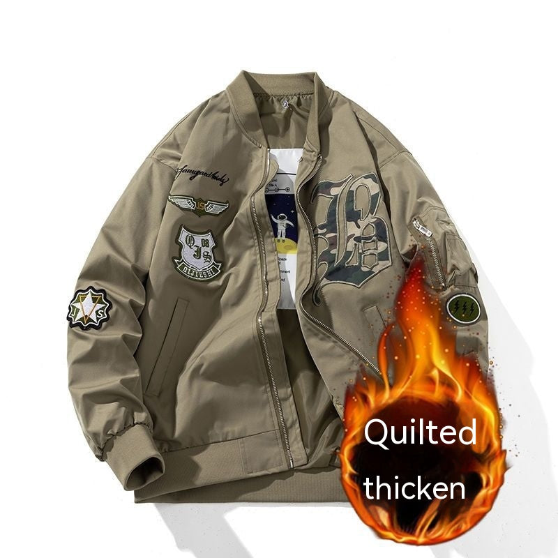 Autumn And Winter Retro American Flying Jacket Fashion Brand Loose Padded Coat