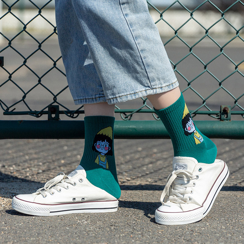 Women's New Mid-calf Cartoon Cotton Socks