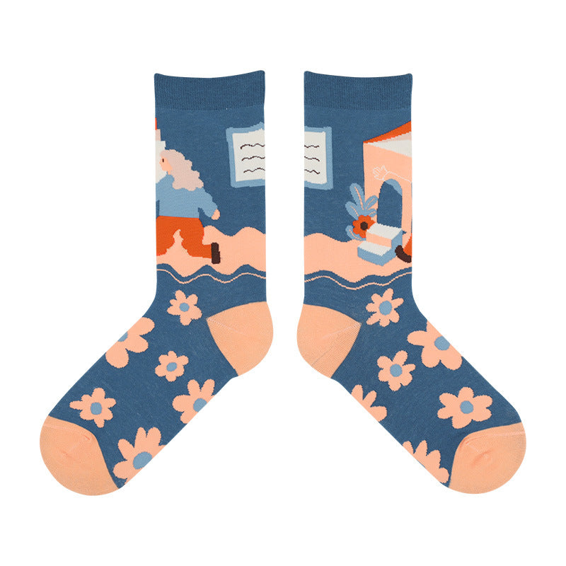 I Love Learning Series Of Personalized Mid-tube Women's Socks