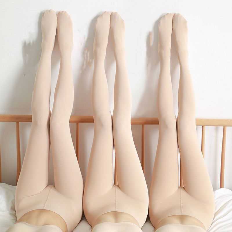 Women's Base Stockings Natural Flesh-colored Velvet Pantyhose