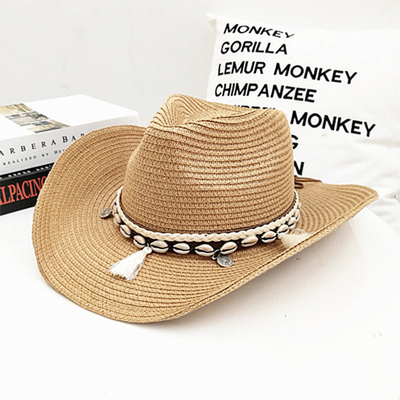 New Shell Fringed Ethnic Woven Sun Hat
