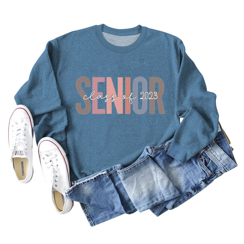 Female Lettering Fashion Loose Casual Long Sleeve Sweater