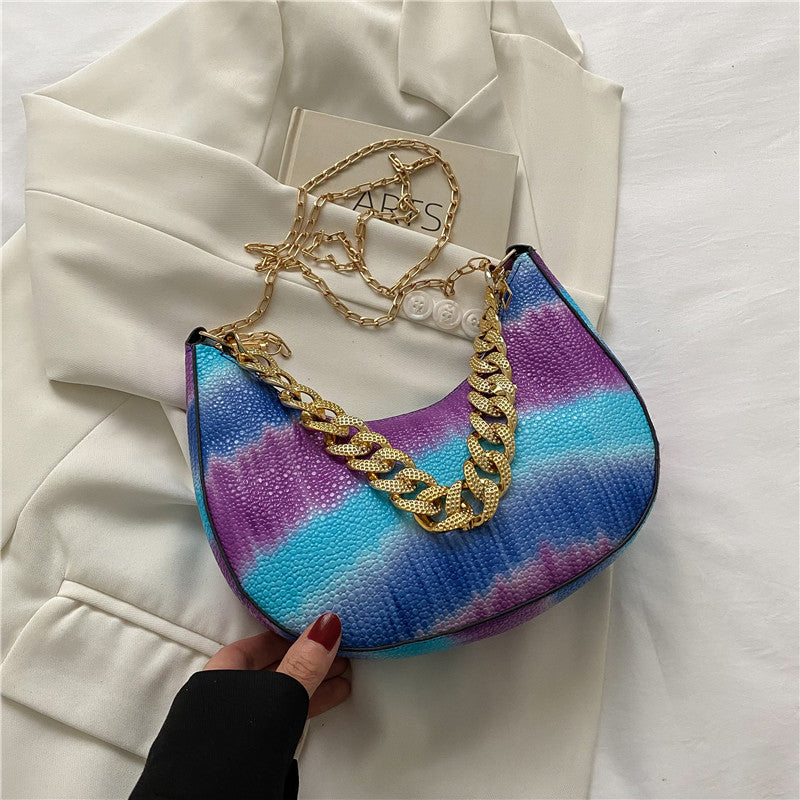 Casual Fashion Contrast Chain Tote Bag