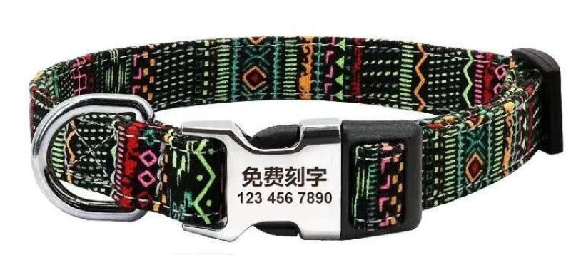 Dog Tag Anti-lost Adjustable Semi-metal Release Buckle Medium And Large