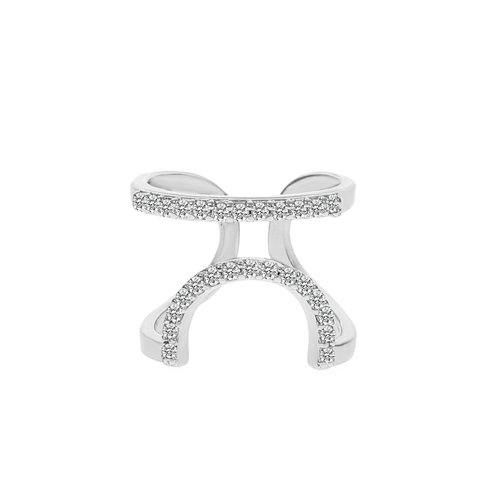 Cross-border New Arrival Micro Inlaid Zircon Graceful Personality Wear Removable Fake Nail Tip Ring
