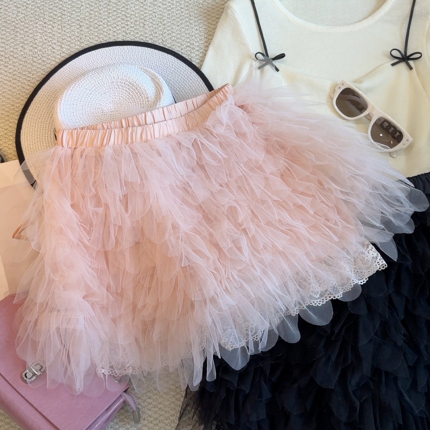 Multi-layer Ruffled Tutu Mesh Skirt For Women
