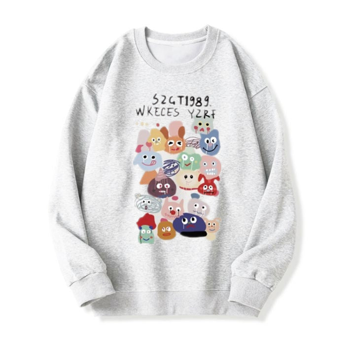 Amerikansk løstsiddende sweater med rund hals til kvinder i 'idle'-stil
