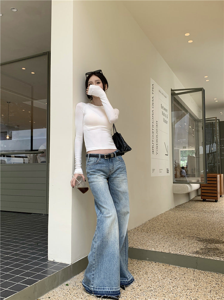 retro jeans women low waist loose