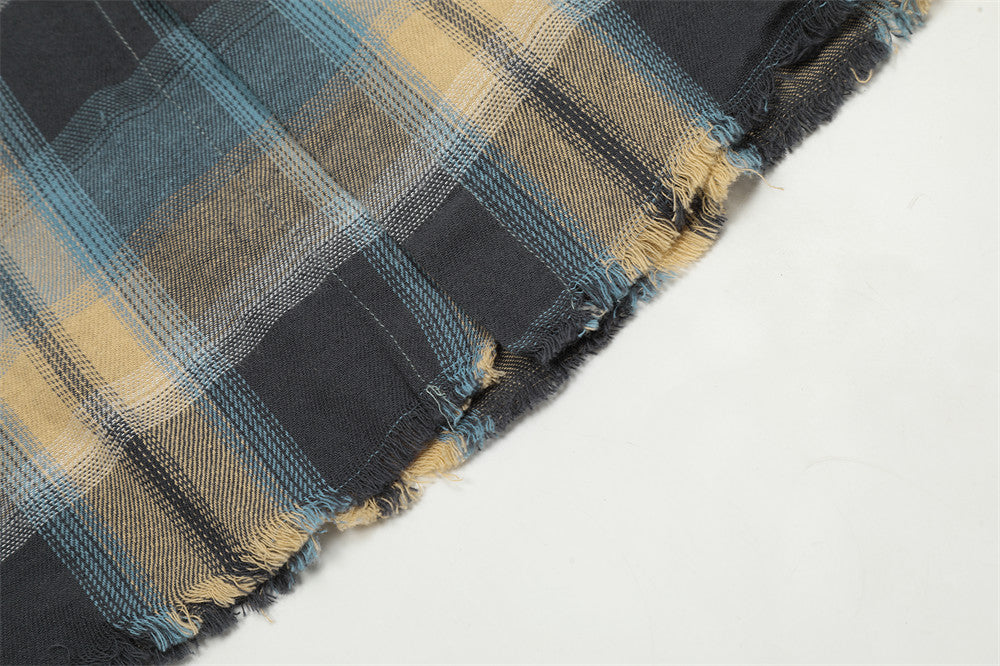 Men's European And American-style INS Hem Frayed Japanese Leisure Shirt