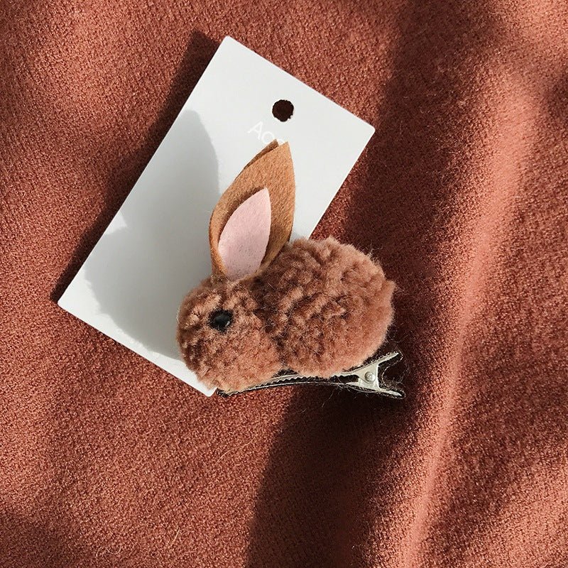 Cute Lamb Hair Three-dimensional Rabbit Head Rope