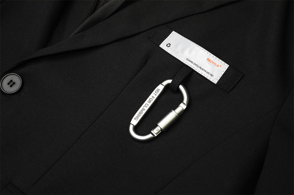 Hanging Buckle Decorative Casual Suit Men