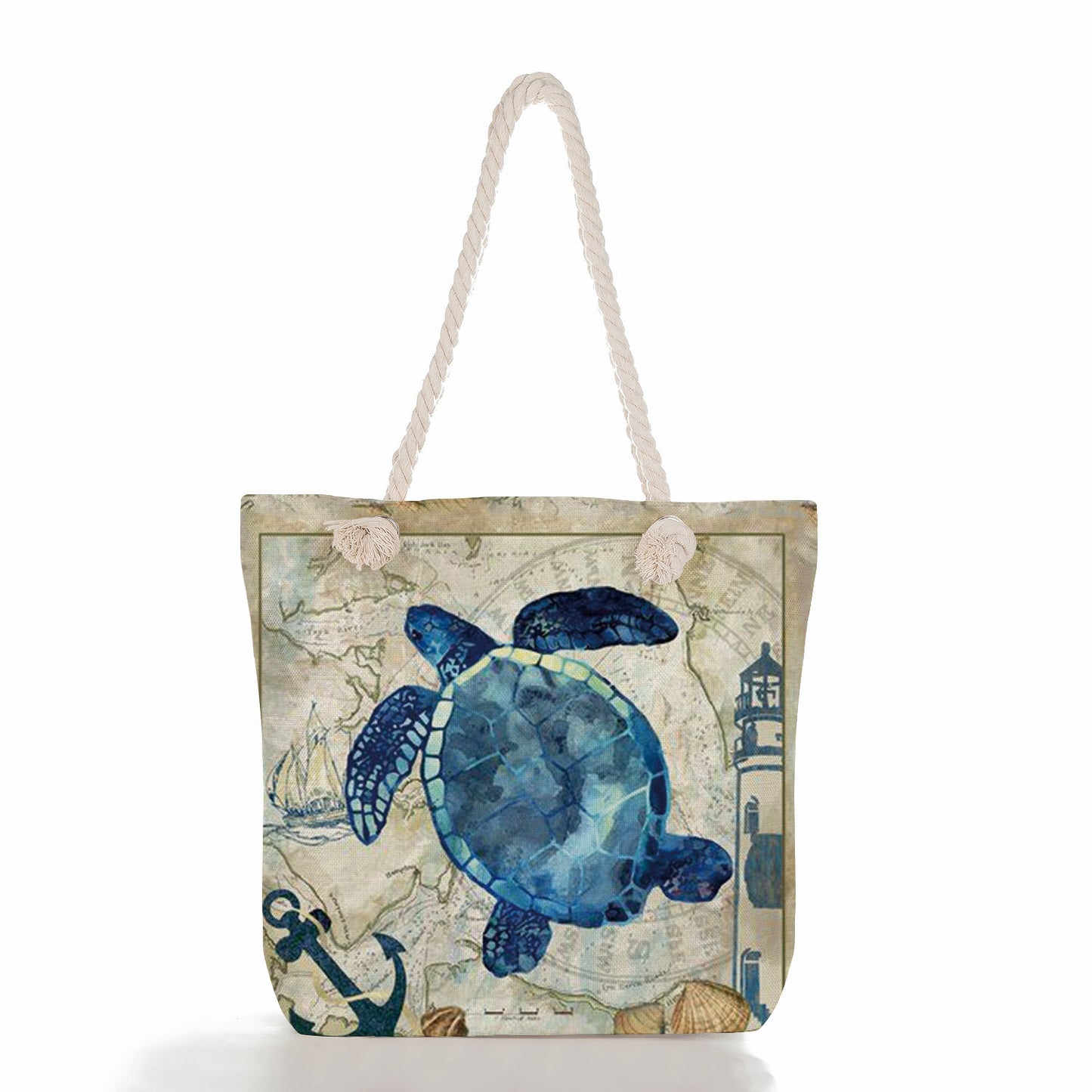Women's Fashion Print Thick Rope Handbag