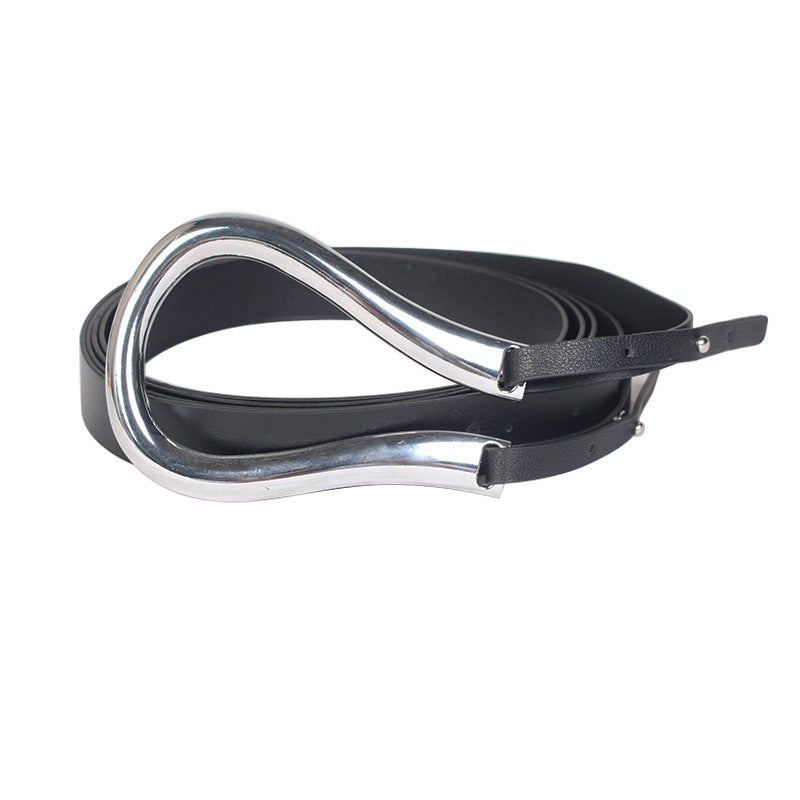 Silver Horseshoe Buckle Belt Ladies Decoration And Dress