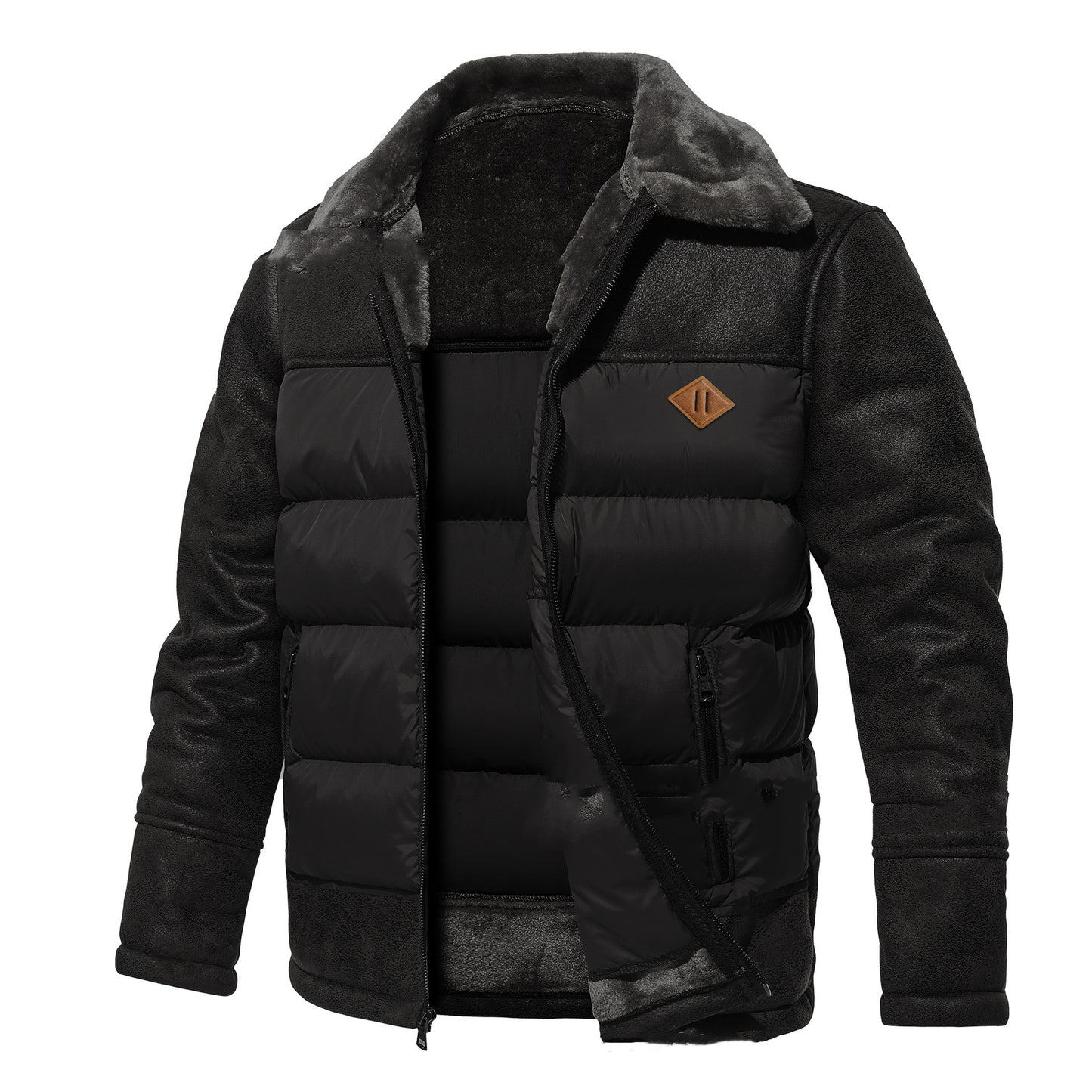 Men's Lapel Fur Integrated Trend Fashionable Jacket