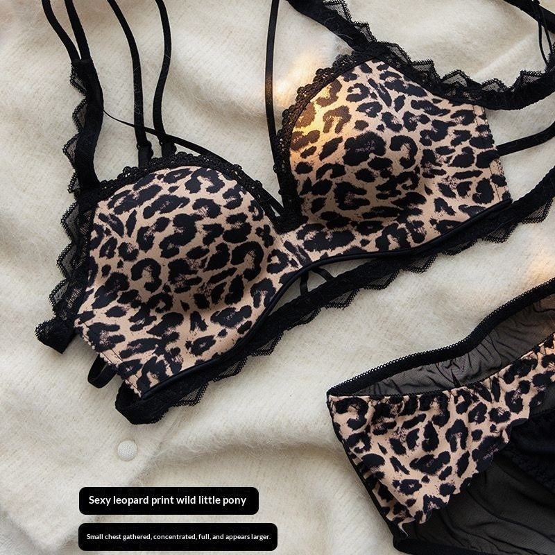 Sexy Leopard-print Padded Bra For Women With A Small Bust
