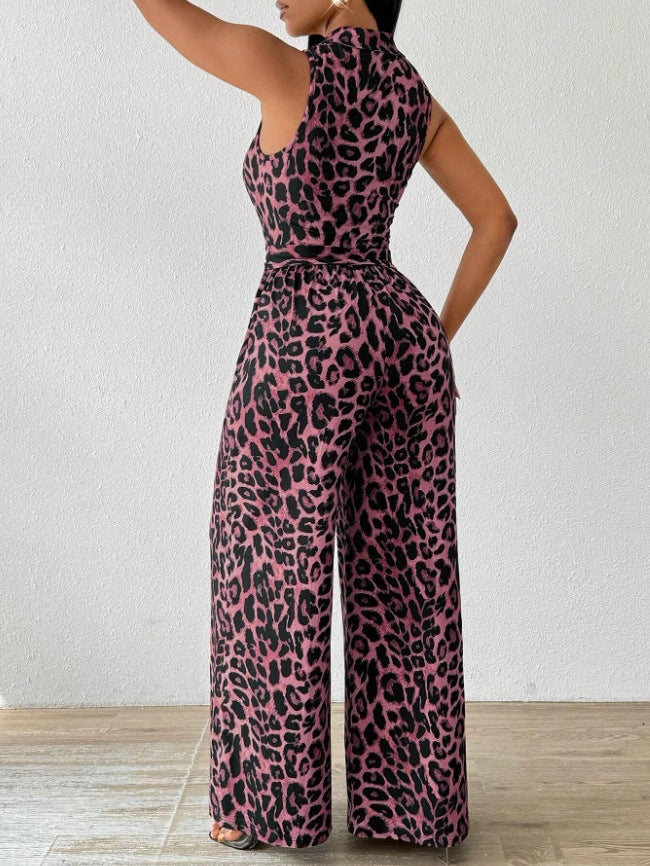 Women's Wide Leg Jumpsuit With Belt
