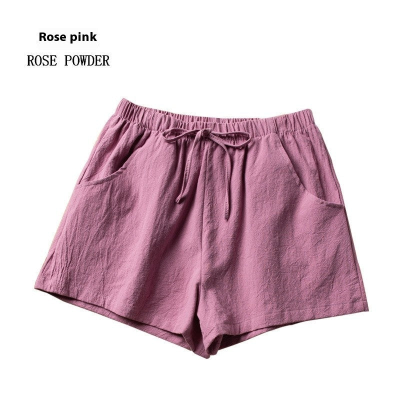 Women's Cotton And Linen Shorts Loose Slimming Korean Style Three Points