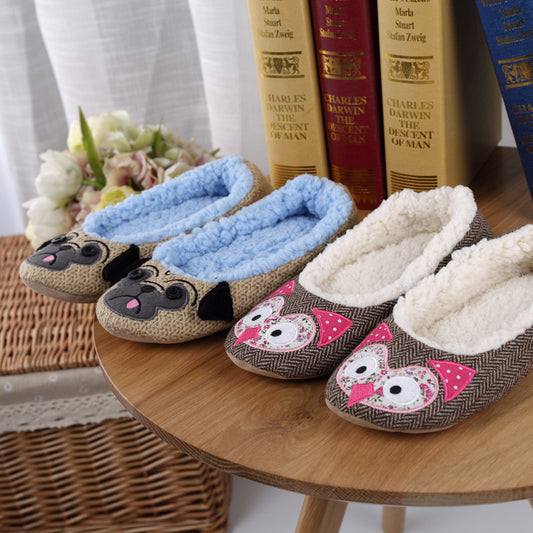 Women's Confinement Shoes Soft Bottom Cartoon Thermal Slippers