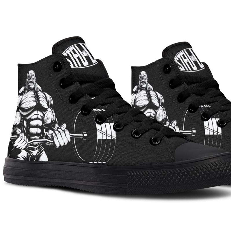 Men's And Women's Fashion Color Printing High-top Canvas Shoes