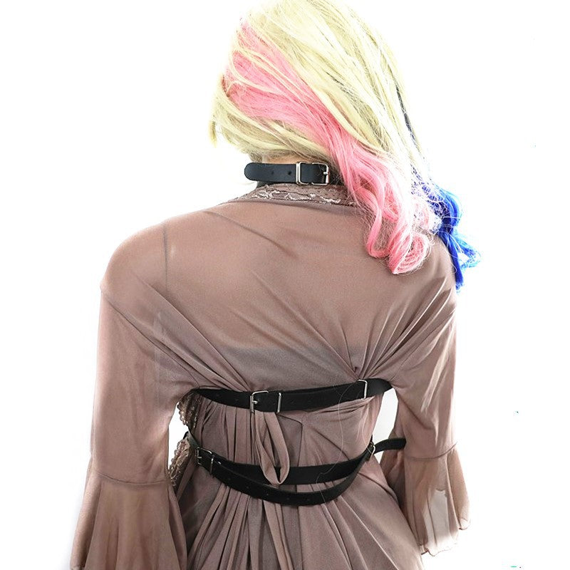 Binding Trendy Collar Strap Waist Chain Integrated Ornament Punk Belt