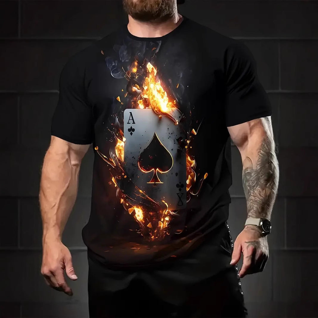 Kortærmet T-shirt til mænd i afslappet high-end stil