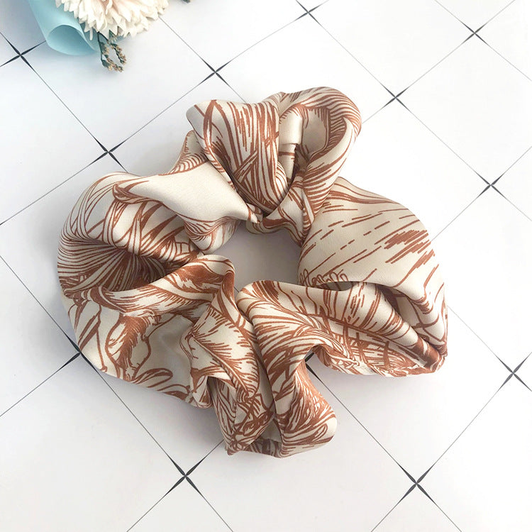 INS Wind Ladies Print Bamboo Leaf Cloth Hair Band Headwear