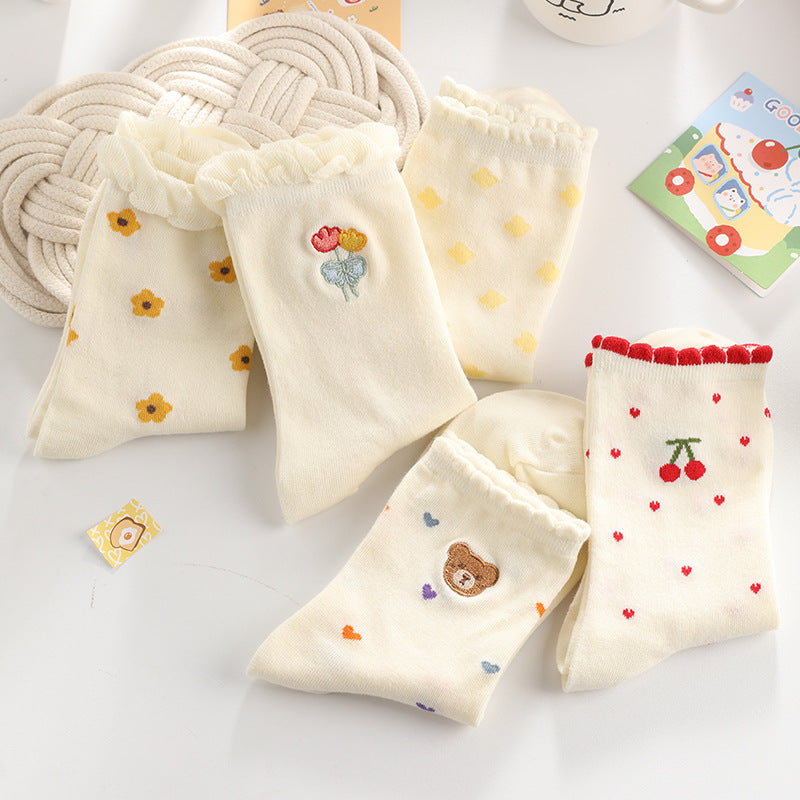 Lace Socks Children's Mid-calf Ins Fashion Cute Japanese Style