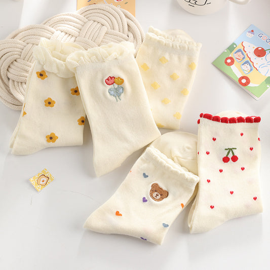Lace Socks Children's Mid-calf Ins Fashion Cute Japanese Style