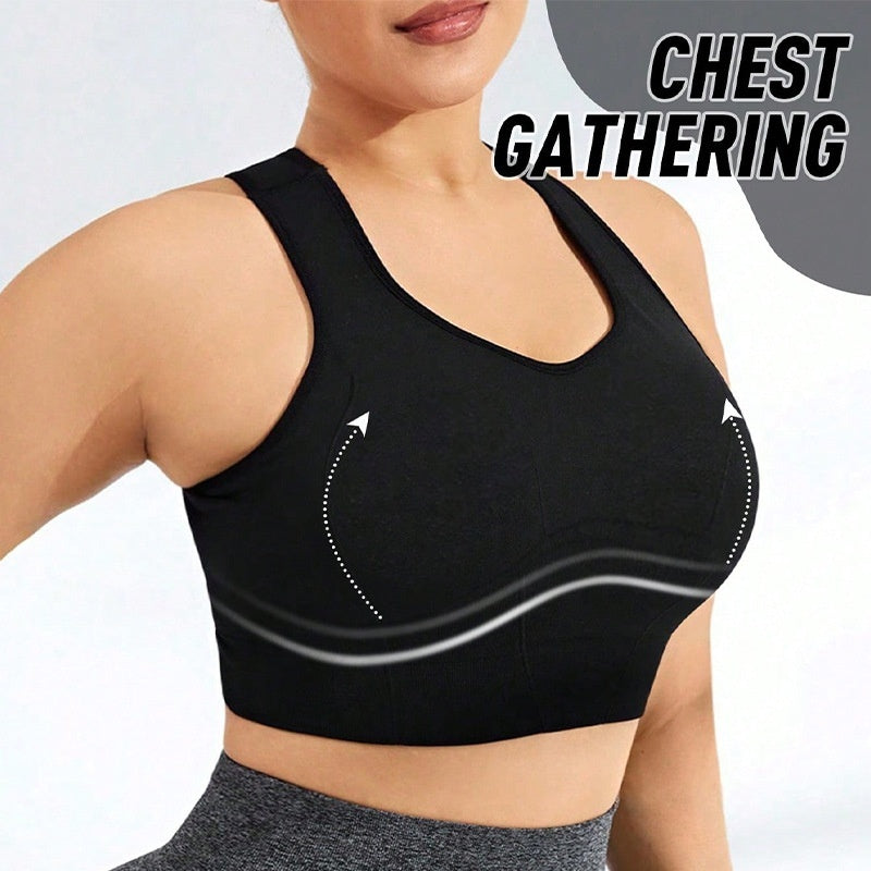 European And American Ladies Yoga Exercise Seamless Vest Shockproof Push-up Workout Underwear