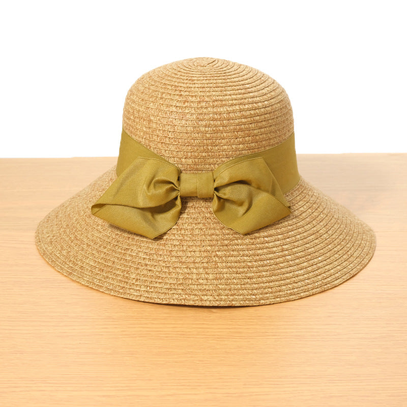 Foldable Bow Shading Beach Sun Protection Straw Hat