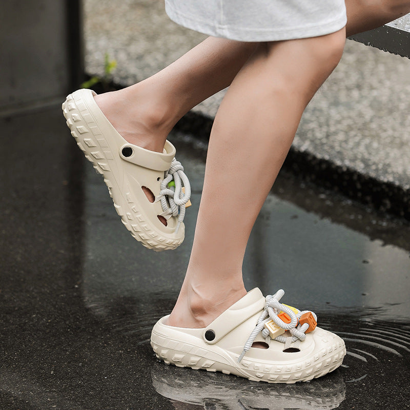 Summer Thick Sole Increased Couples Sandals Men's And Women's Closed Toe Hole Shoes