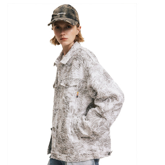 Tie-dye Gradient Loose Jacket Men's And Women's High Street