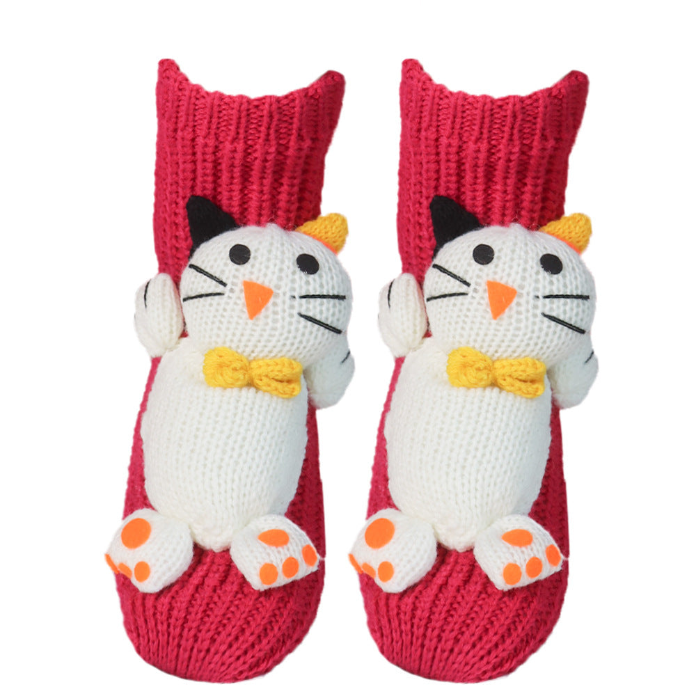 Women's Fashion 3D Cartoon Woolen Yarn Socks