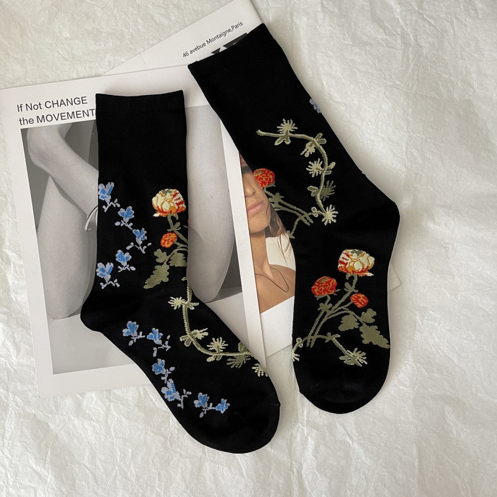 Vintage Women's Socks Catwalk Personality Black Stockings