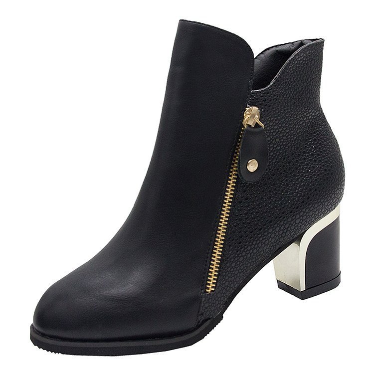 Pointed Mid-heel Martin Boots Women's Shoes