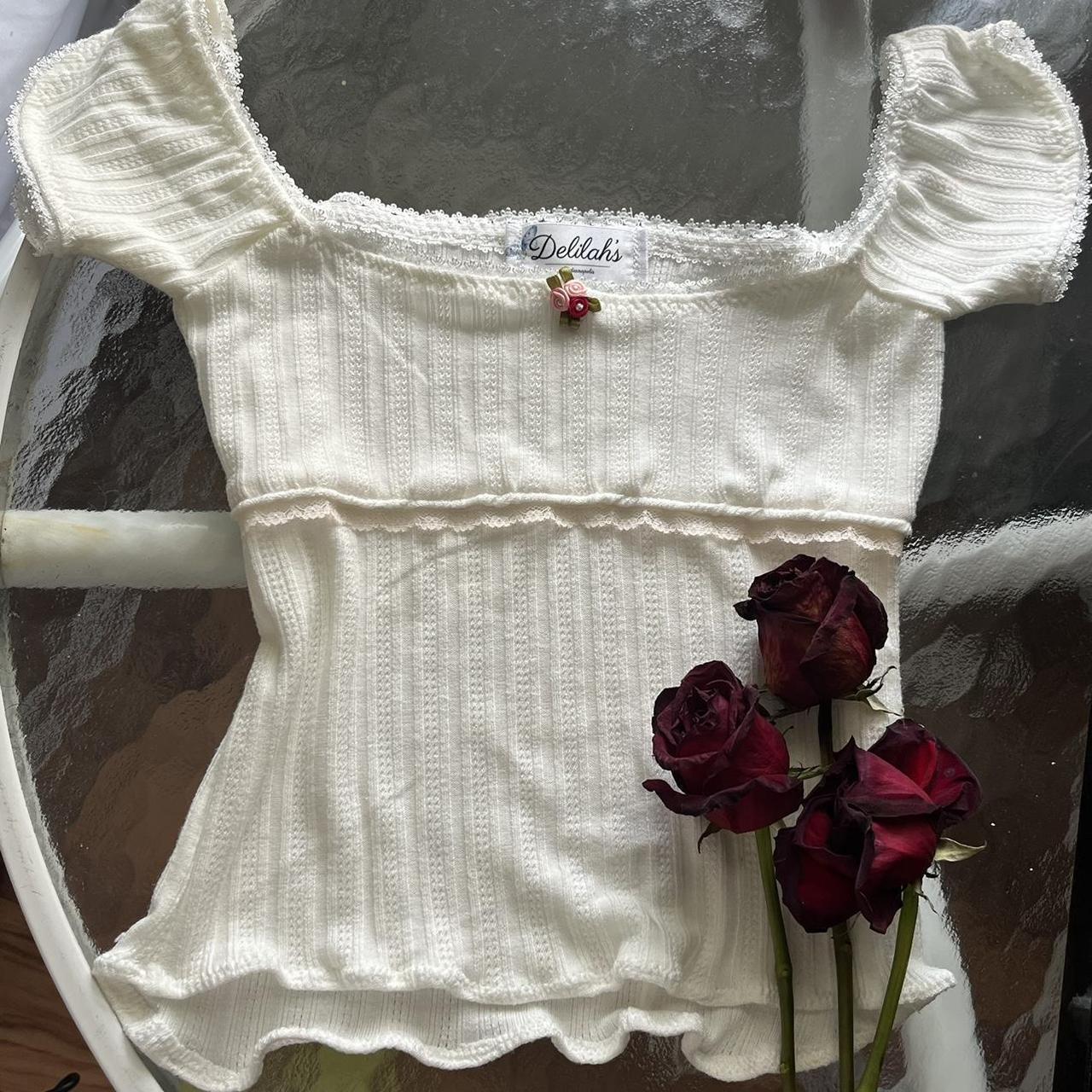 Skulderplisseret off-shoulder top med korte ærmer
