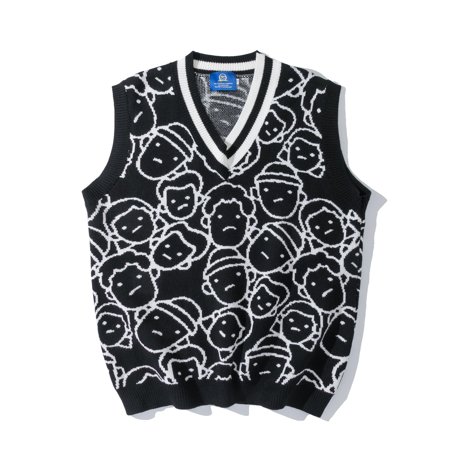 Knit Sweater Couple Printing Sleeveless Sweater Men