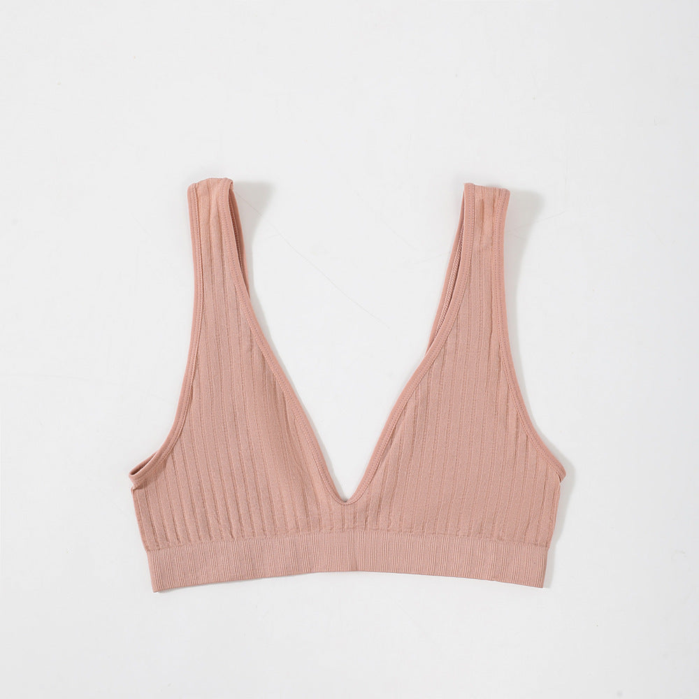 French Deep V Large Size Bra Bottoming Vest