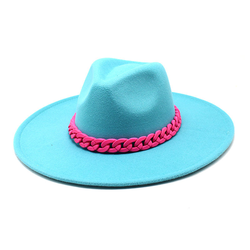 Men's And Women's Large Brim Wool Top Hat