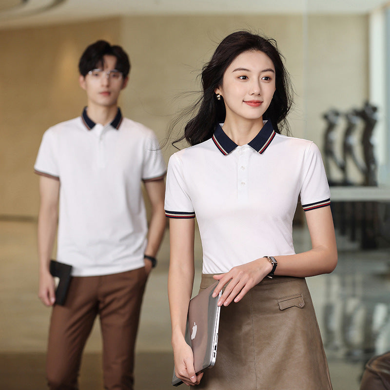 Summer Polo Shirt Solid Color Overalls