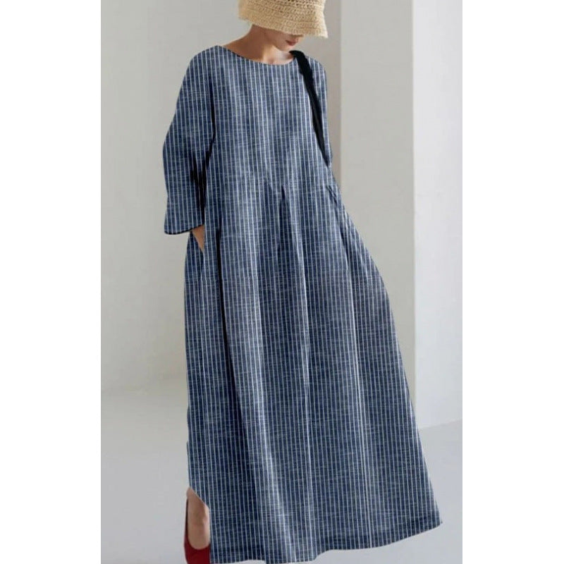 Womens Printed Midi Dress Beach Dress