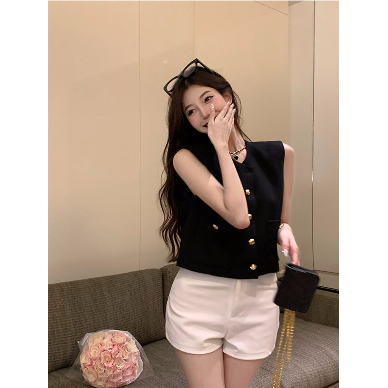 Summer Braided Gold Buckle Vest Sling